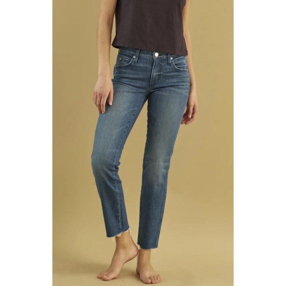 AMO Stix Crop Skinny Jeans Women 25 Eclipse Blue Dark Wash Classic Stretch Denim
